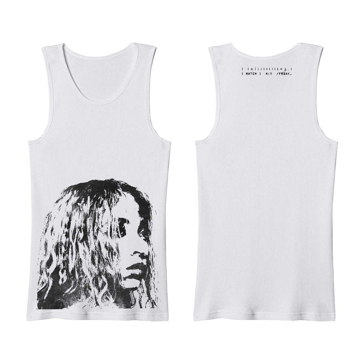 MATCH MY FREAK PHOTO WHITE RIB TANK