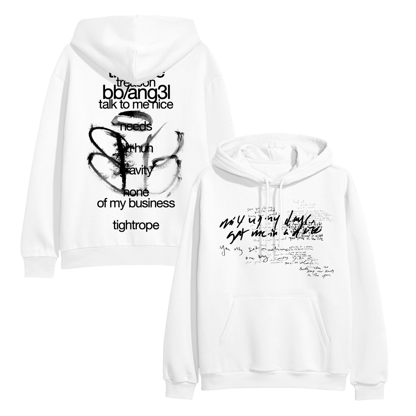 BB/ANG3L White Pullover Hoodie