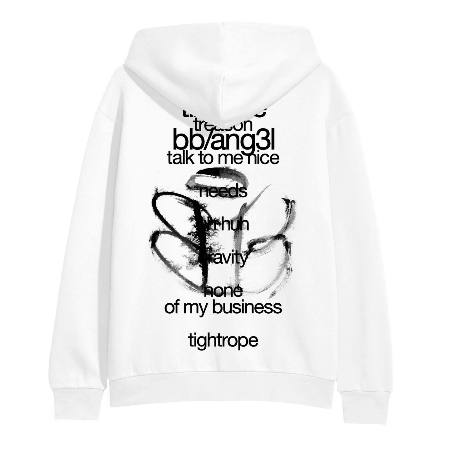 BB/ANG3L White Pullover Hoodie